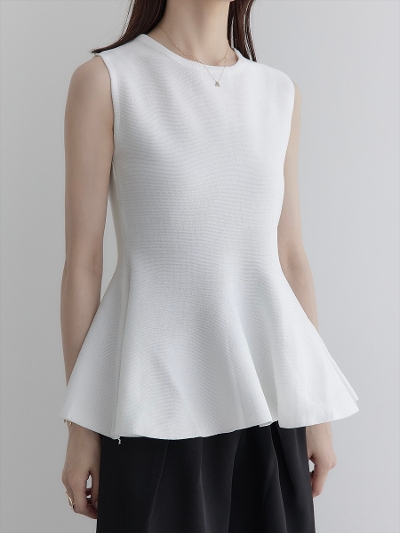 yNEWzhigh gauge peplum tops / white