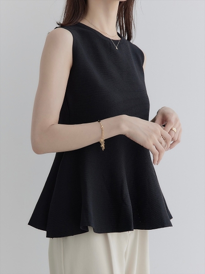 yNEWzhigh gauge peplum tops / black