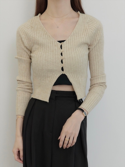 yNEWzcropped cardigan tops / beige