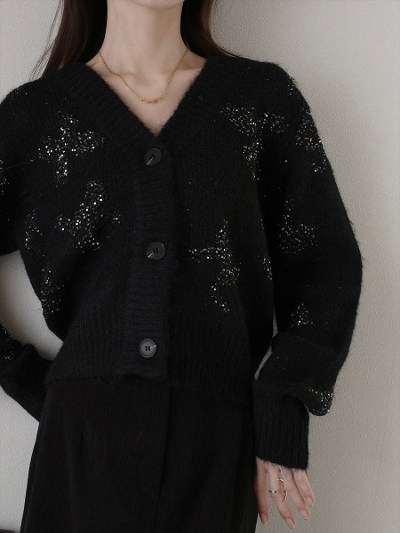 yNEWzbutterfly bijou cardigan / black